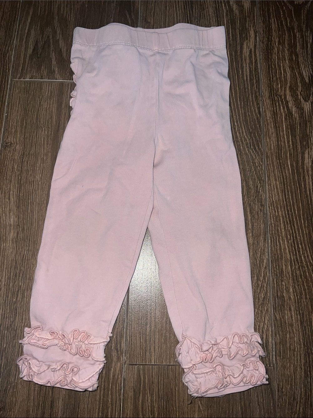 Ruffle Butts Light Pink Layered Ruffle Hem Leggings